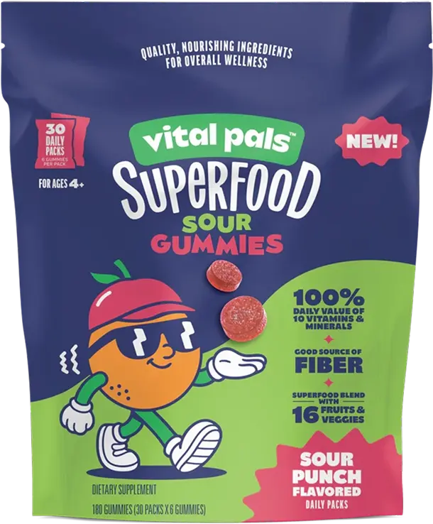 Vital Pals Superfood Sour Gummies | Sour Punch Flavored Daily Packs